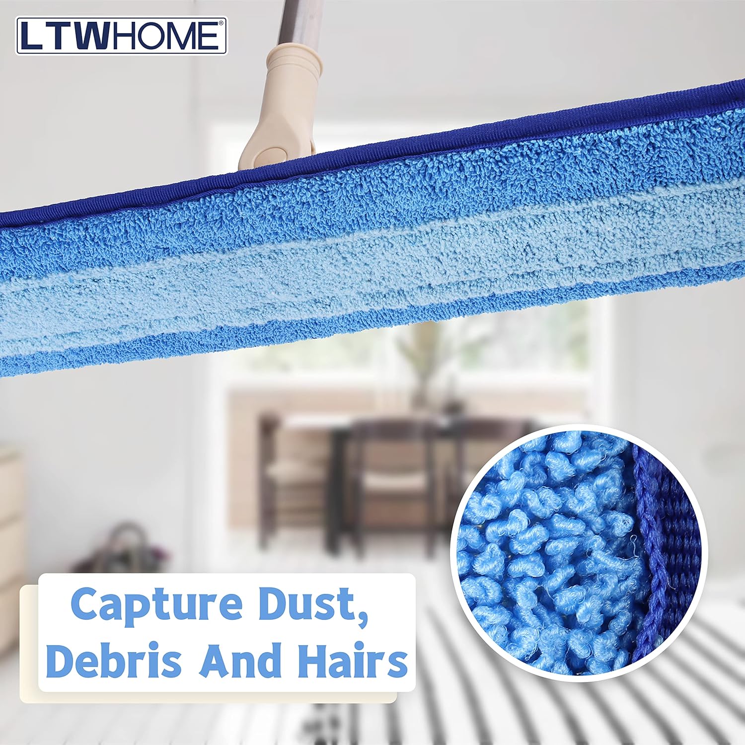 LTWHOME 24 Inch Microfiber Mop Pad Refill Pack of 6