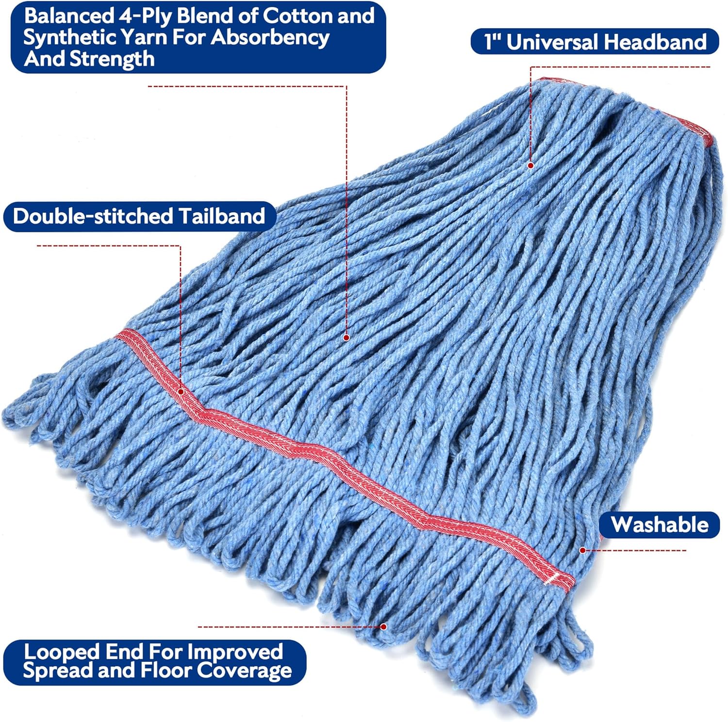 L Luke Supply Matthew Cleaning 20oz Mop Head Refill Pack of 6