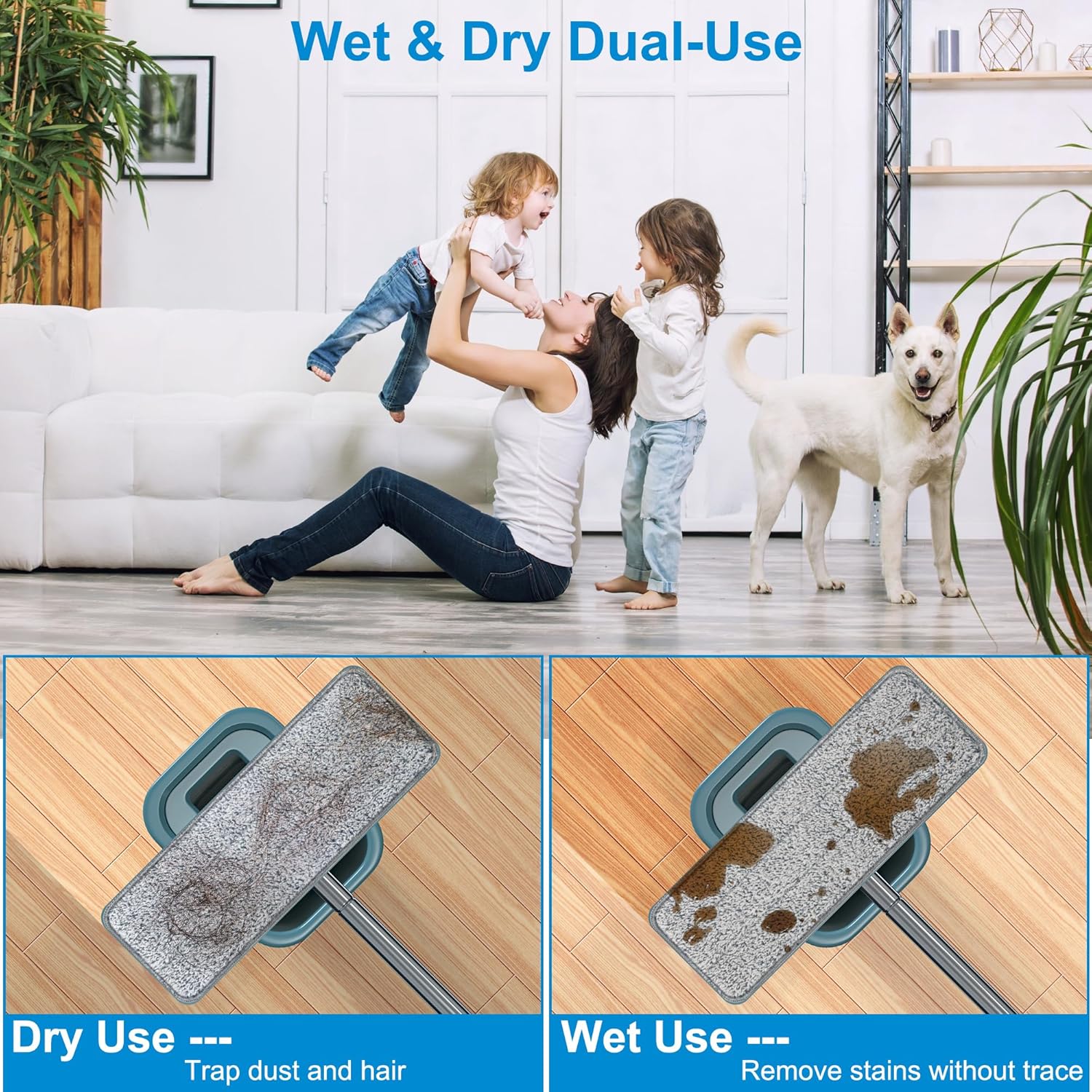 Aifacay 13 Inch Reusable Microfiber Mop Pads - 6 Pack