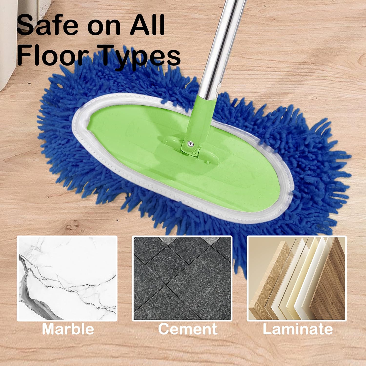 Reusable Microfiber Mop Pads 4 Pack - Blue