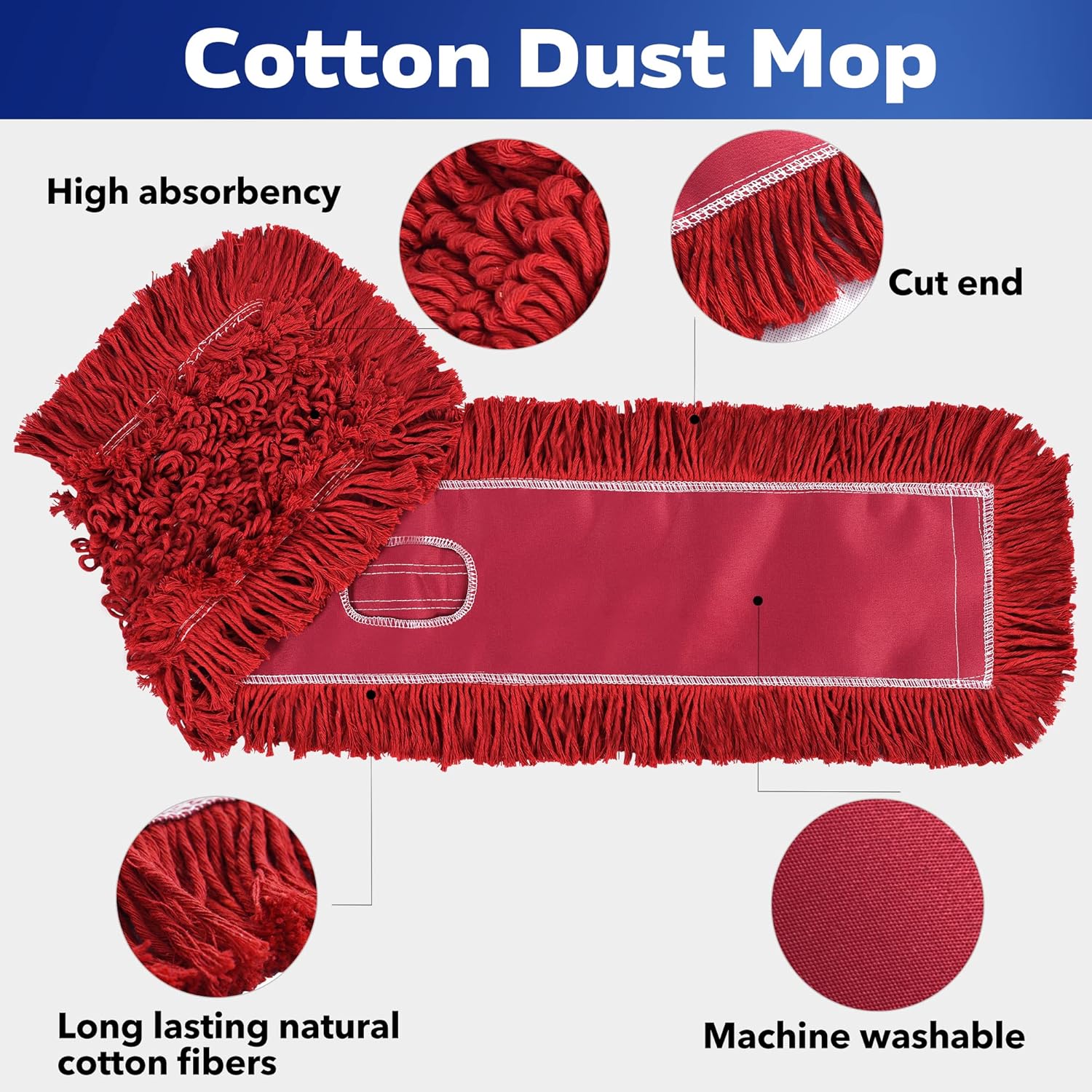 L Luke Supply Matthew 36 Dust Mop Refill 3 Pack Red