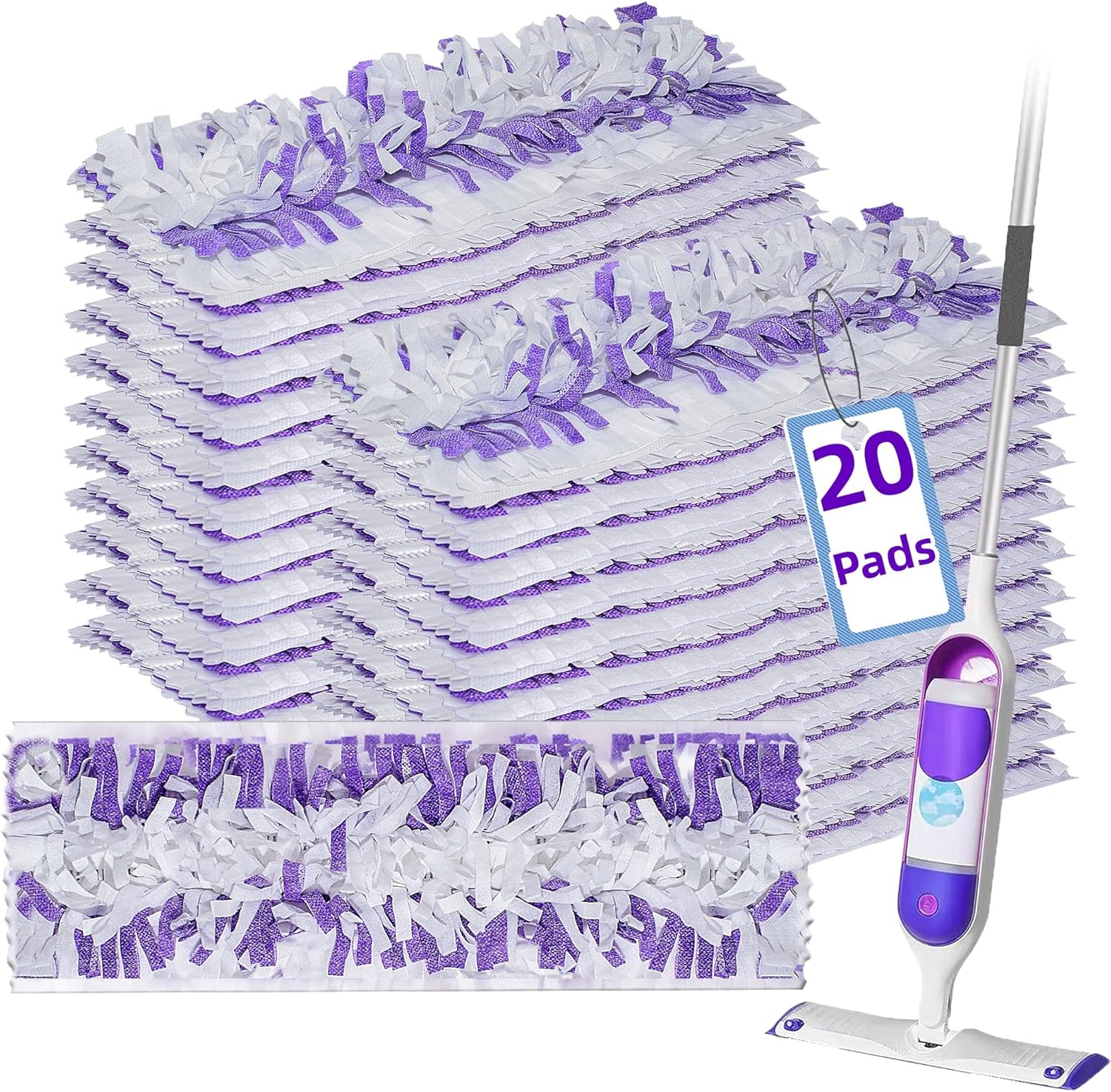 Disposable Mopping Pad Refills for PowerMop 20 Pack Purple