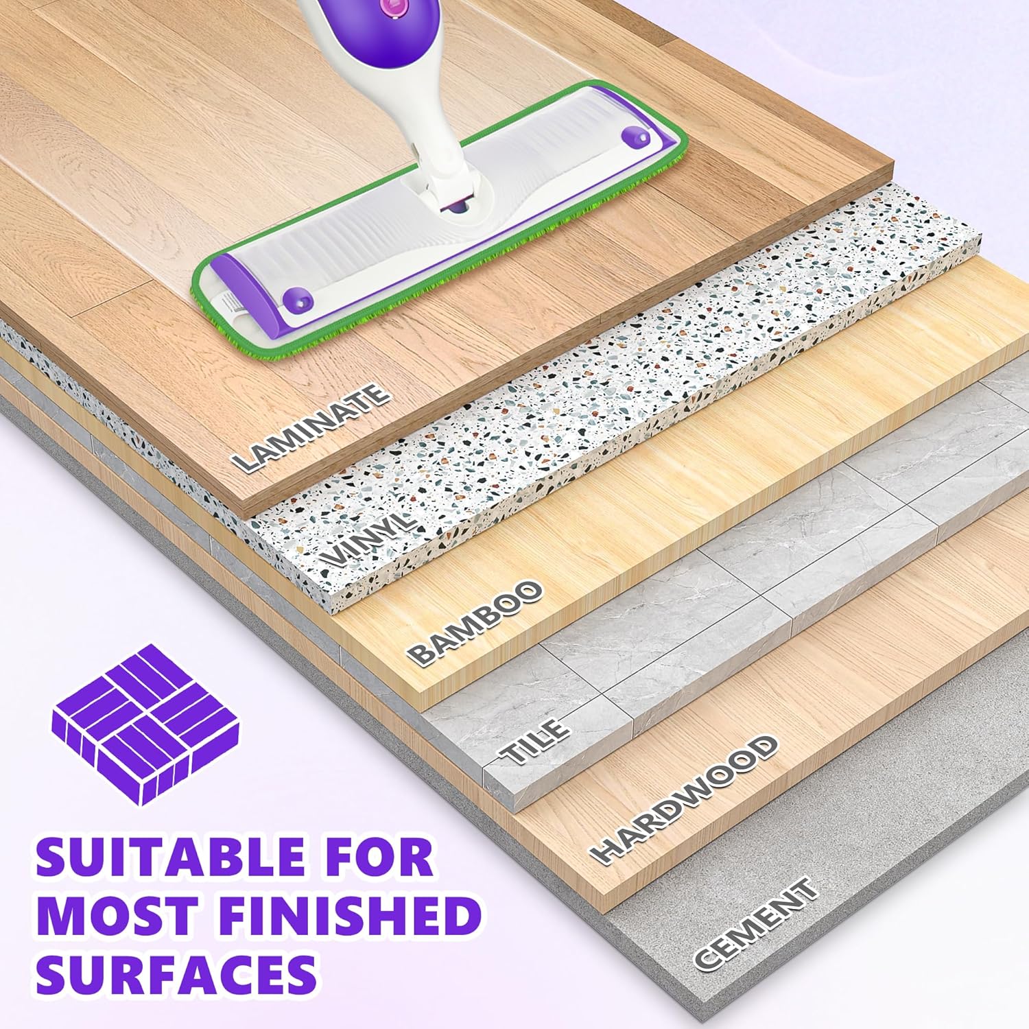 ENSPOWAY Reusable Mop Pads 6-Pack for Swiffer PowerMop