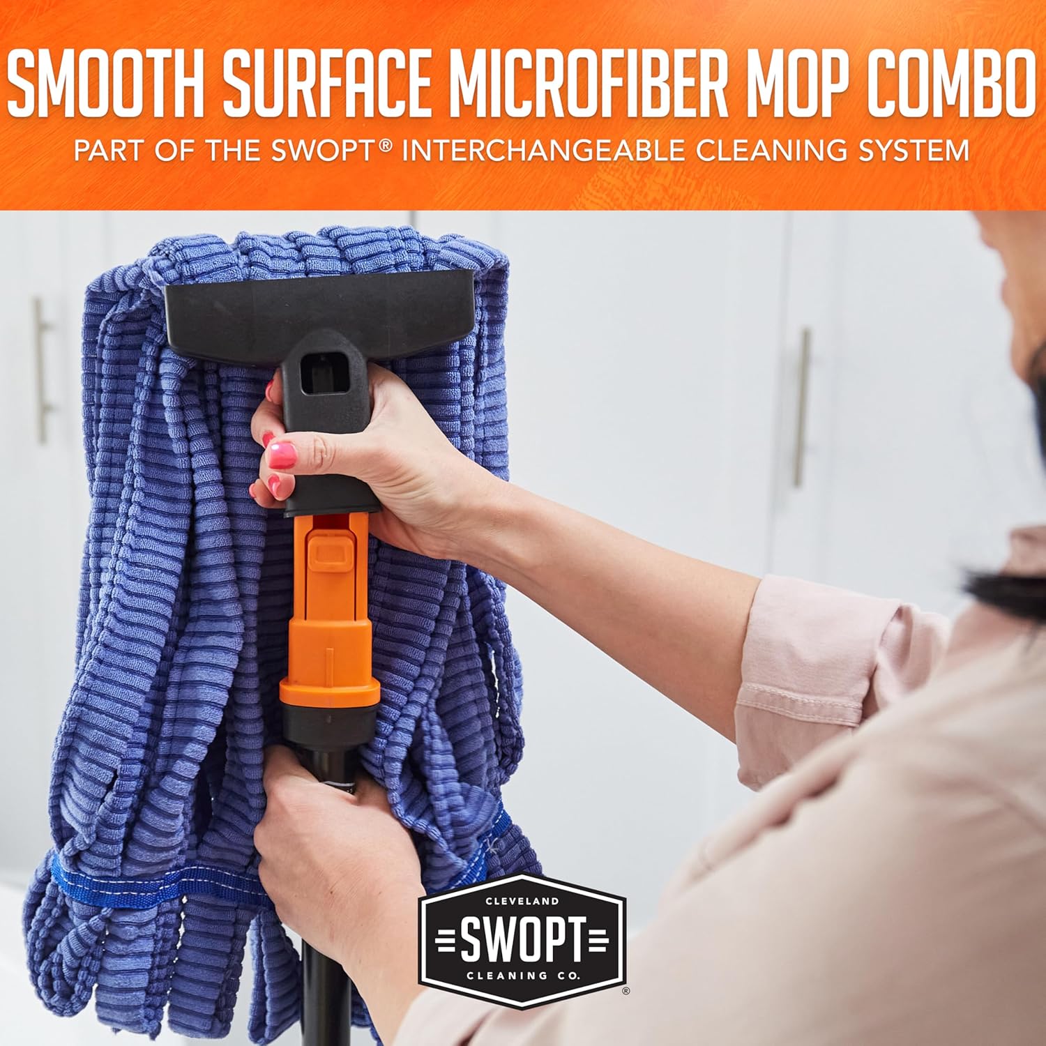 SWOPT Microfiber Wet Mop with Interchangeable Handle