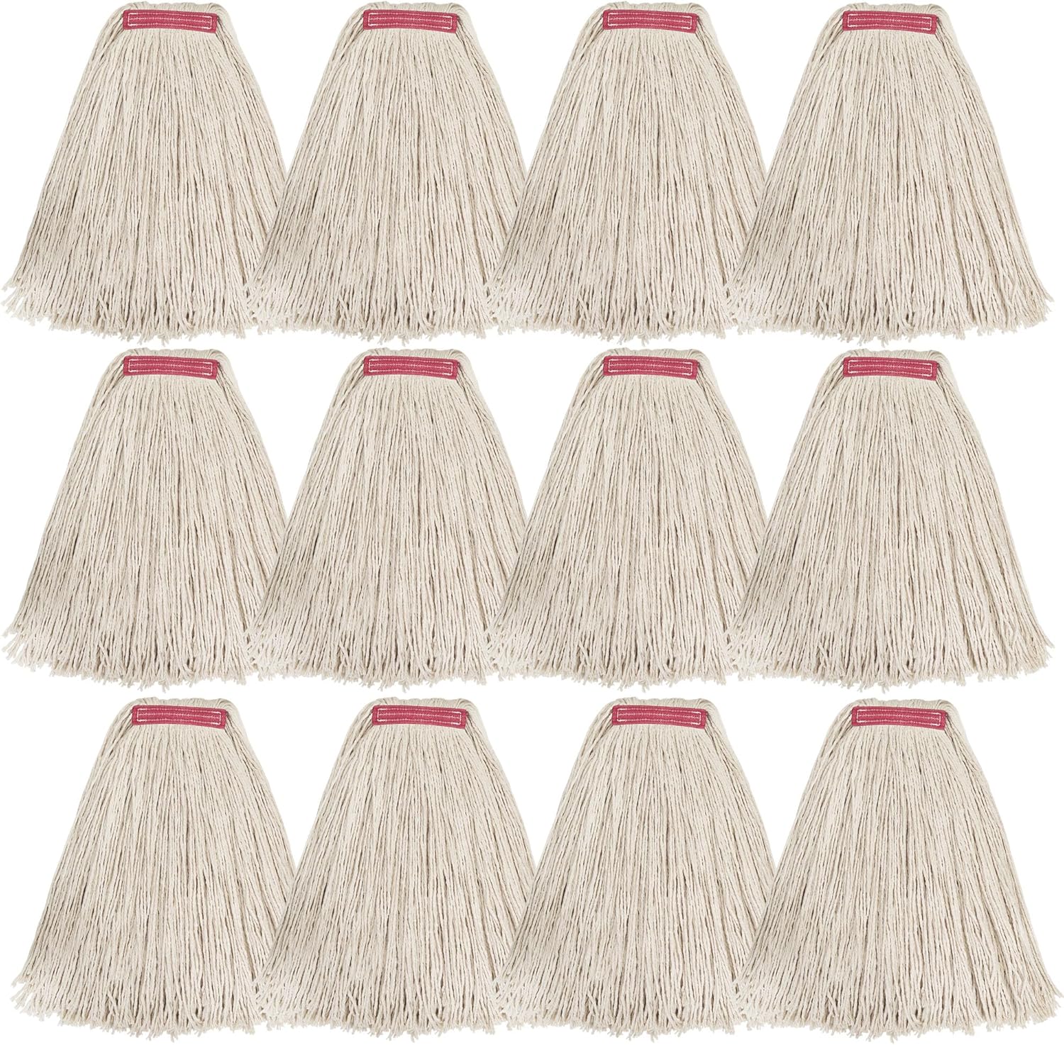 Matthew Cleaning 20oz Cotton Mop Head Replacement 12 Pack White
