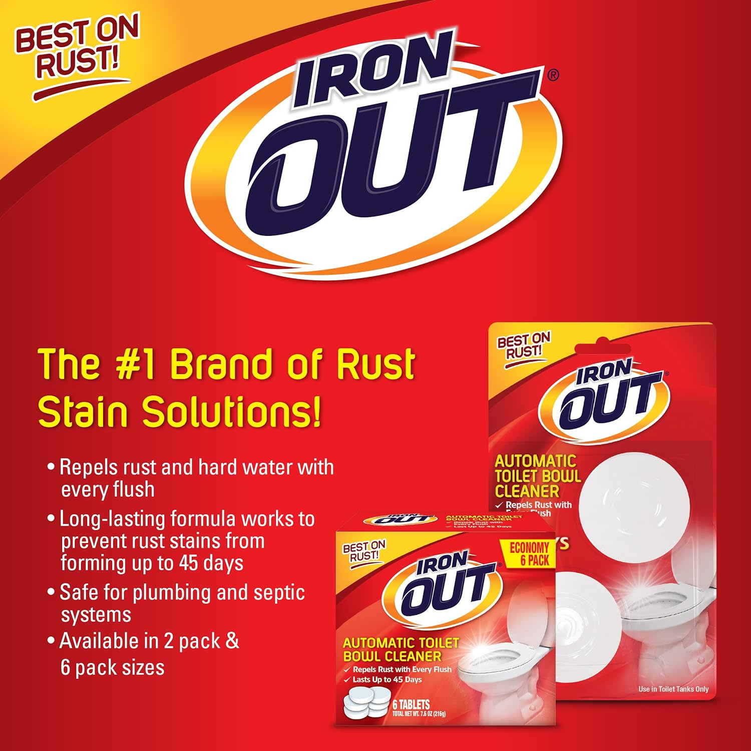 IRON OUT Automatic Toilet Cleaner Tablets 12 Count