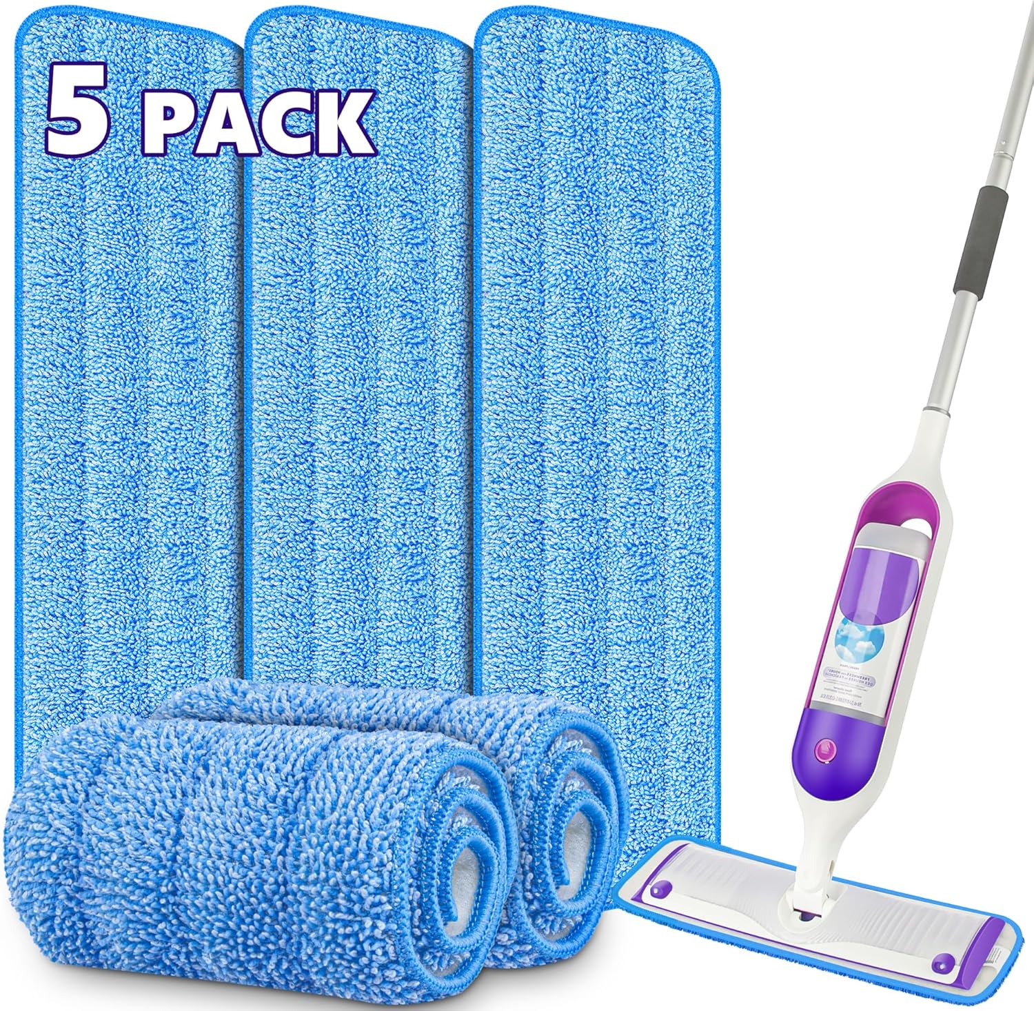 5 Pack Reusable Mop Pads for Swiffer PowerMop