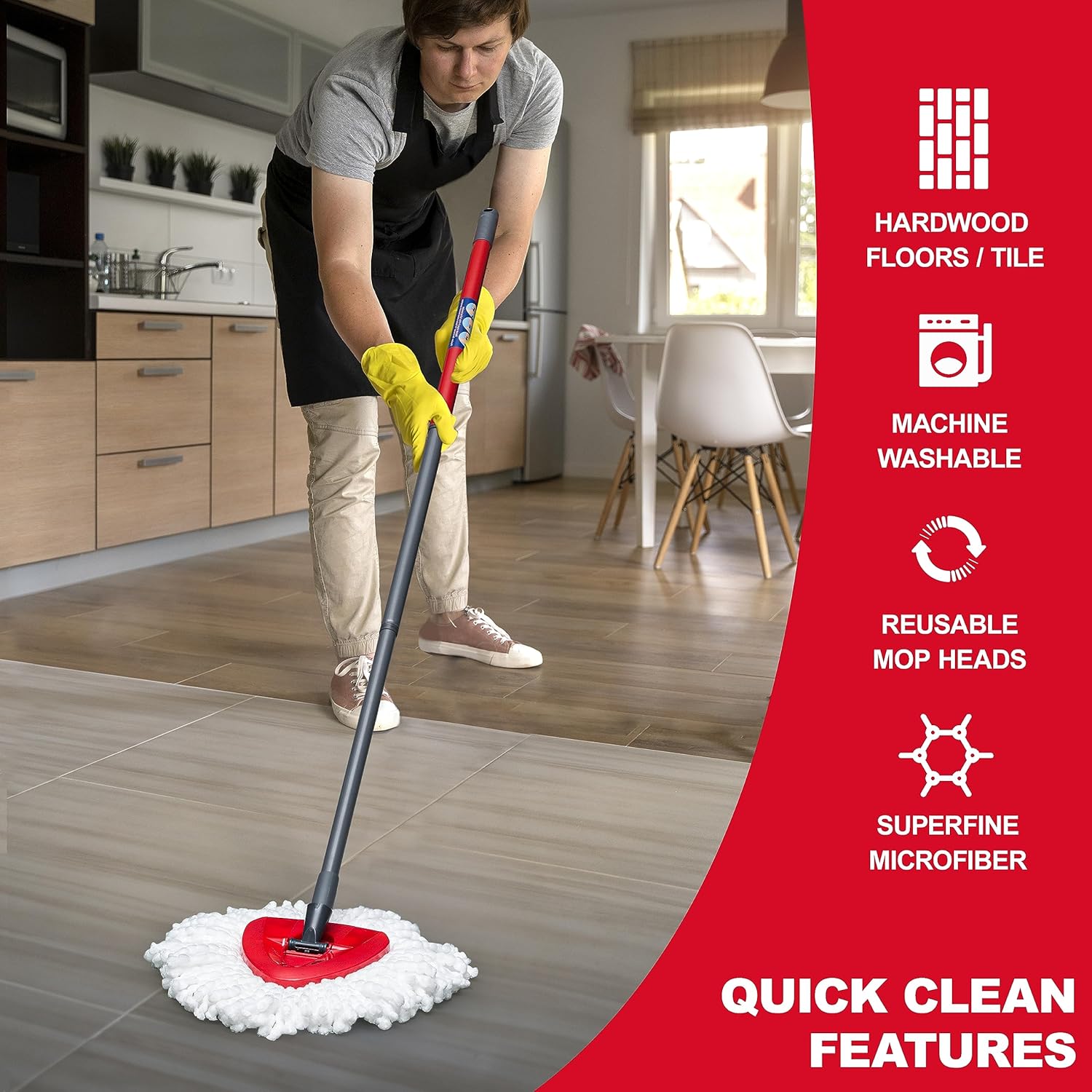 BRENSTEN Spin Mop Refill Heads 4-Pack