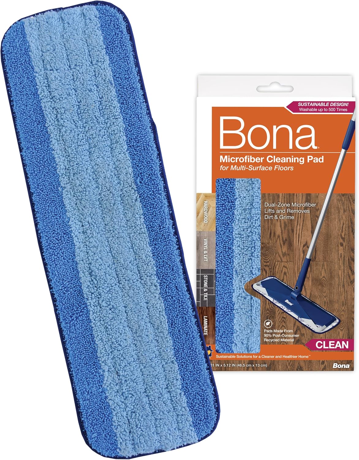 Bona Microfiber Cleaning Pad - 1 Pack Blue