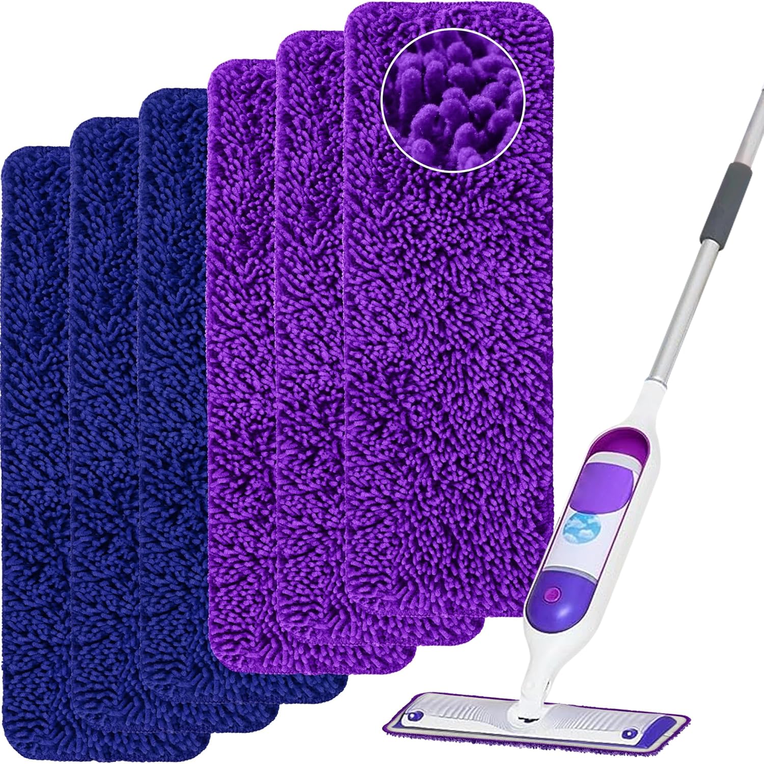 Reusable Mop Pads for Swiffer Power Mop 6 Pack