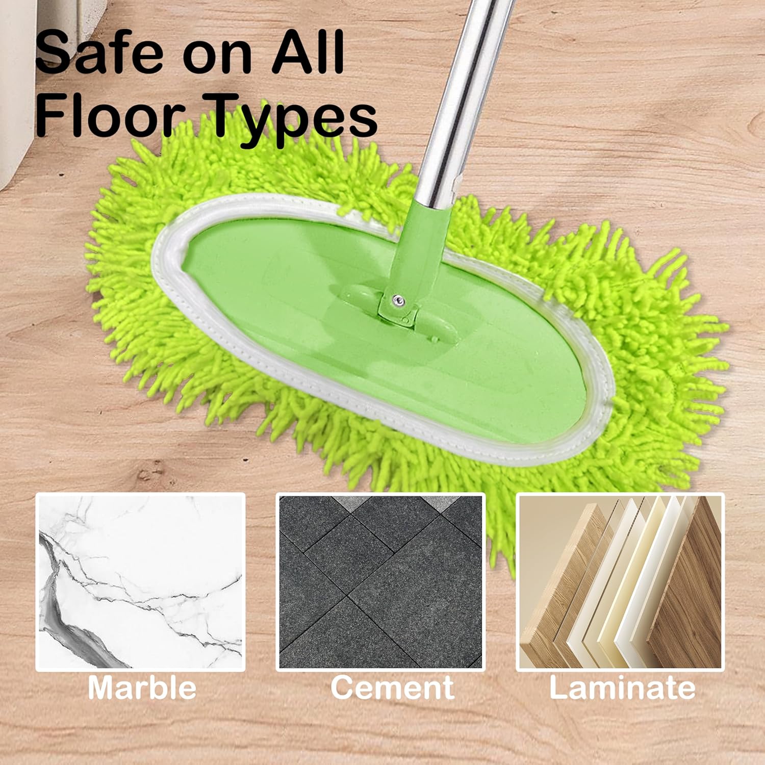 Rwotlls Reusable Microfiber Mop Pads 4 Pack Green