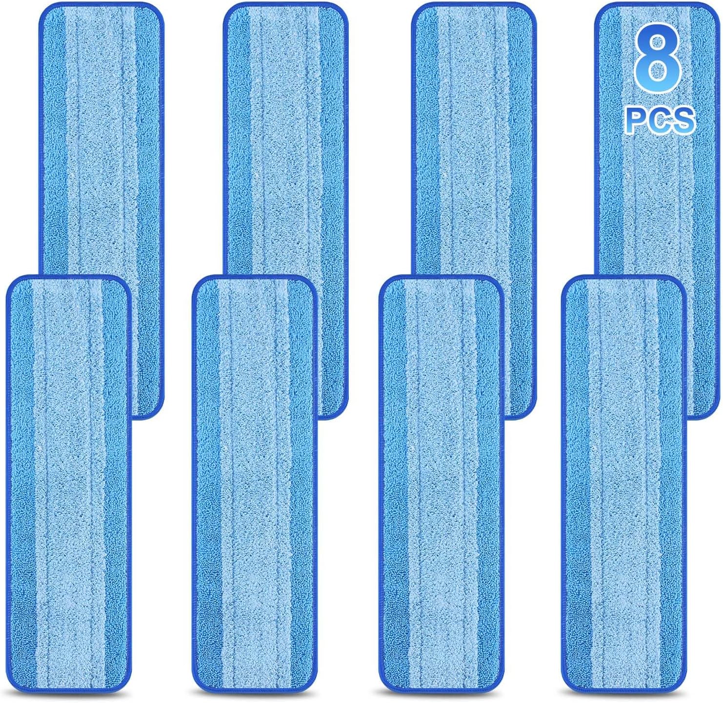 8 Pack 18 inch Reusable Microfiber Spray Mop Replacement Heads 1