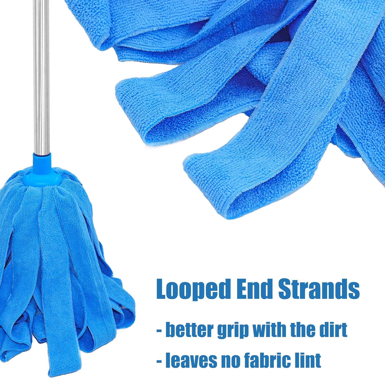 2 Pack Blue Microfiber Mop Refill for 34 Inch Pole