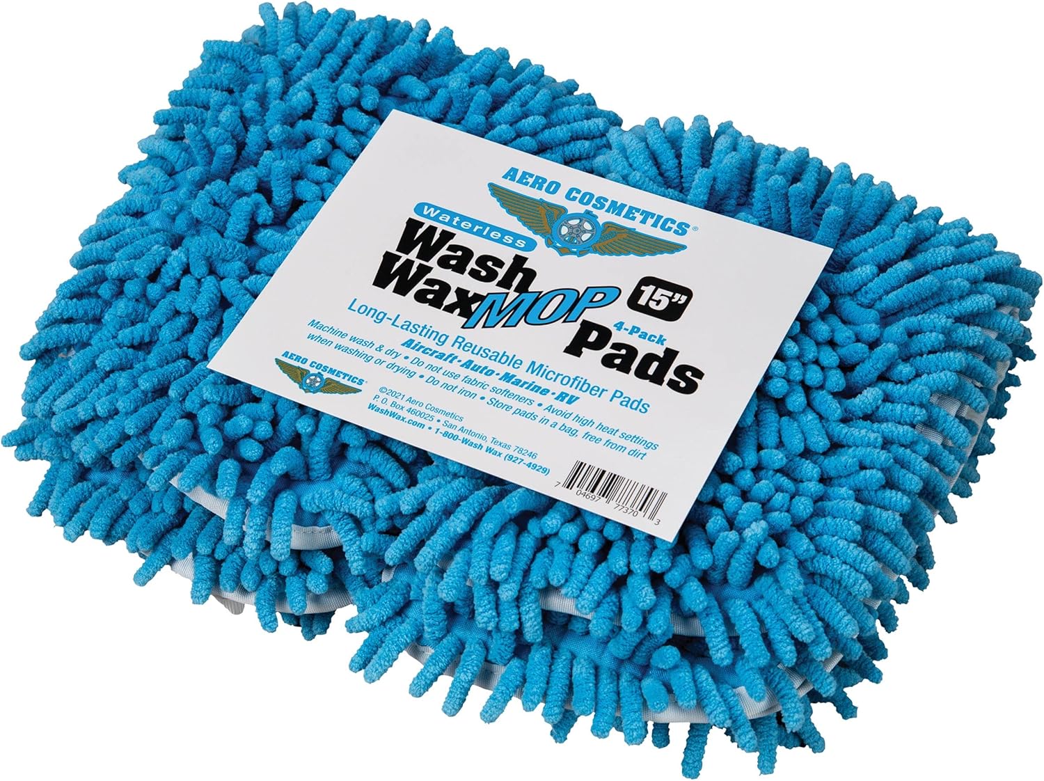 Waterless Wash Wax Mop Pad 4 Pack by Aero Cosmetics