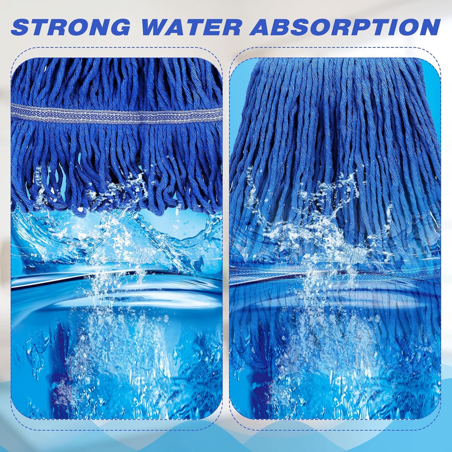 16 Pack Heavy Duty Cotton Mop Head Replacements