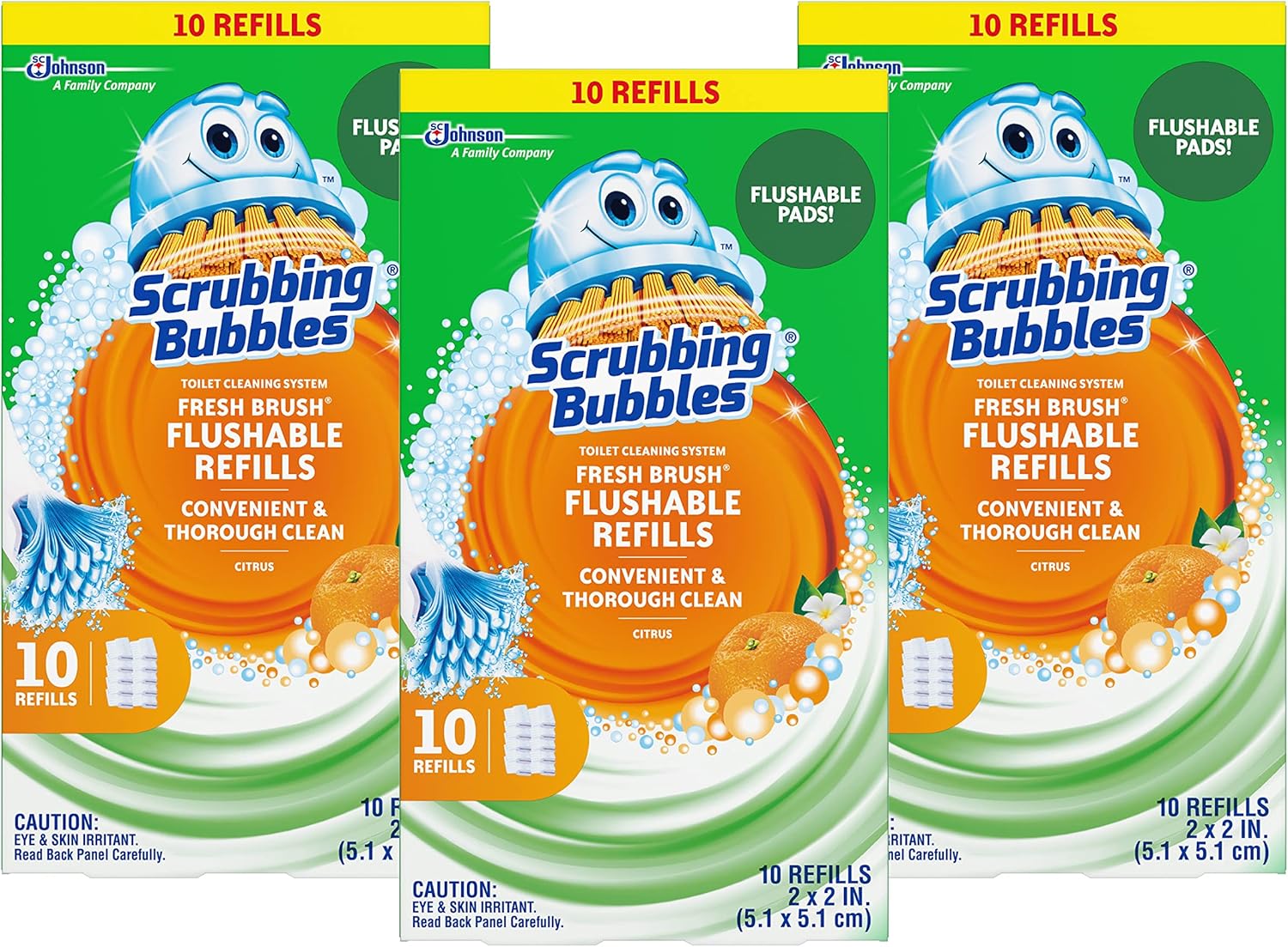 Scrubbing Bubbles Fresh Brush Flushable Refills - Citrus Scent 10 Count