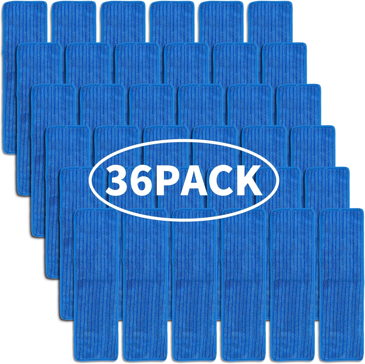 L Luke Supply Matthew 18 Microfiber Mop Pads 36 Pcs Reusable Blue