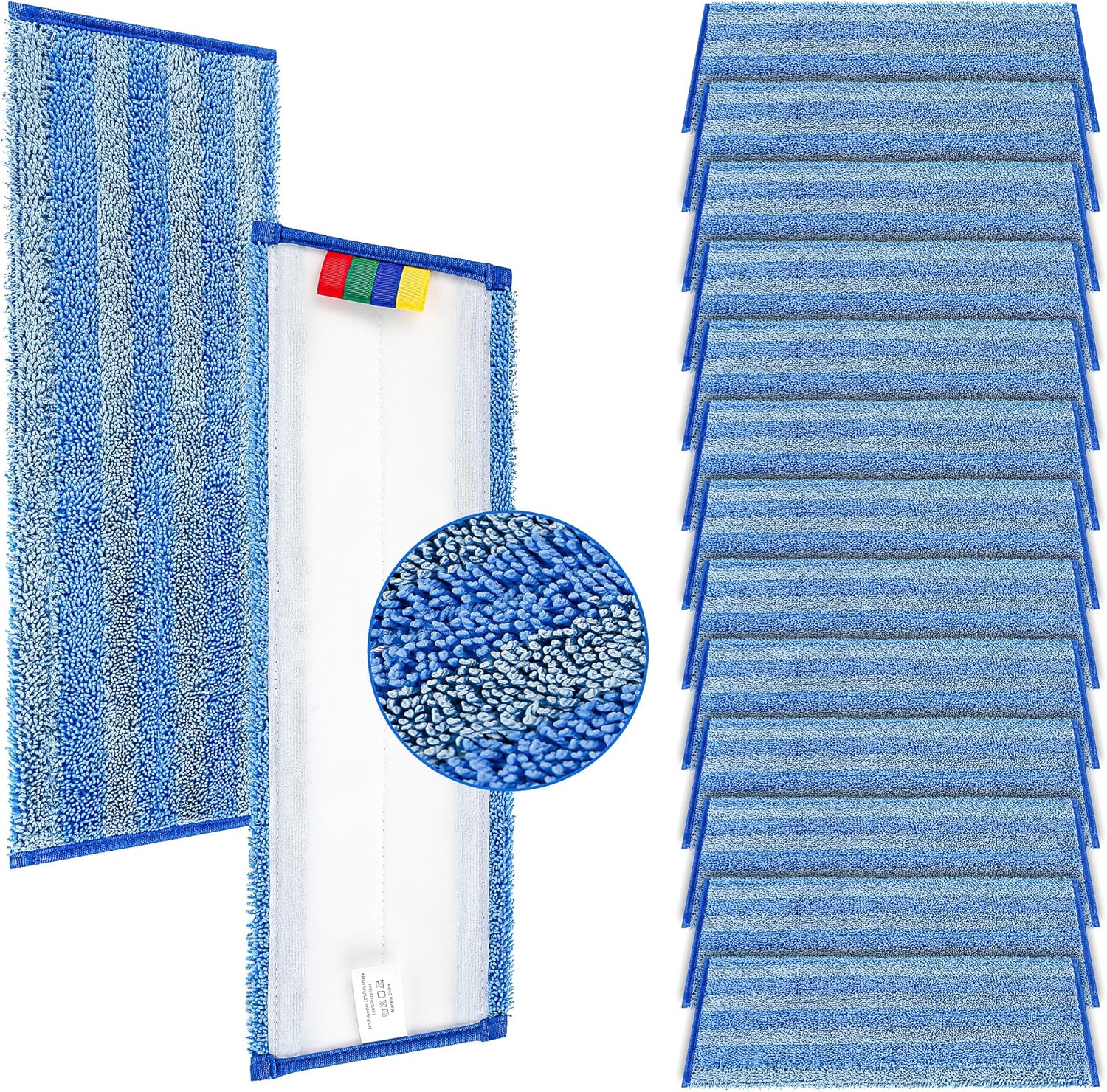 iDeaology 18 Replacement Microfiber Mop Pad - 15 Pack Heavy Duty Refill