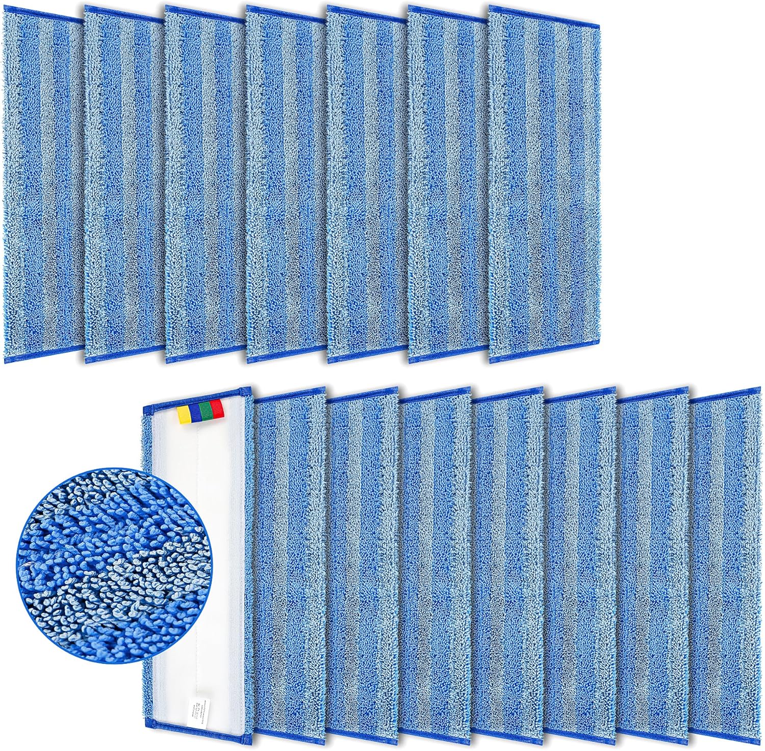 iDeaology 18 Replacement Microfiber Mop Pad - 15 Pack Heavy Duty Refill
